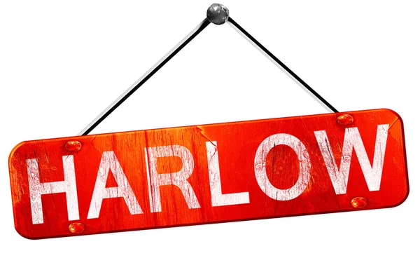 Harlow, 3d render, işareti asılı kırmızı
