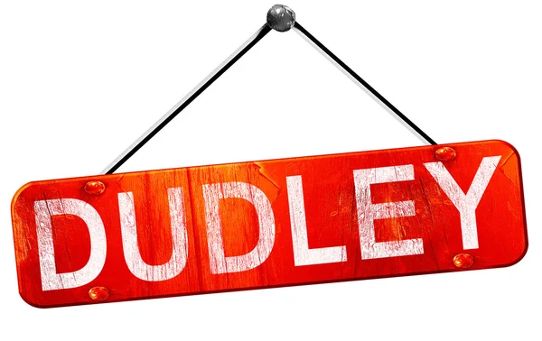 Dudley, 3d render, işareti asılı kırmızı