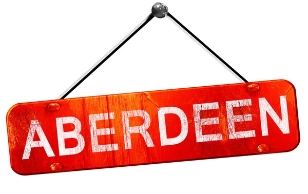 Aberdeen, 3D rendering, a red hanging sign — Stock Photo, Image
