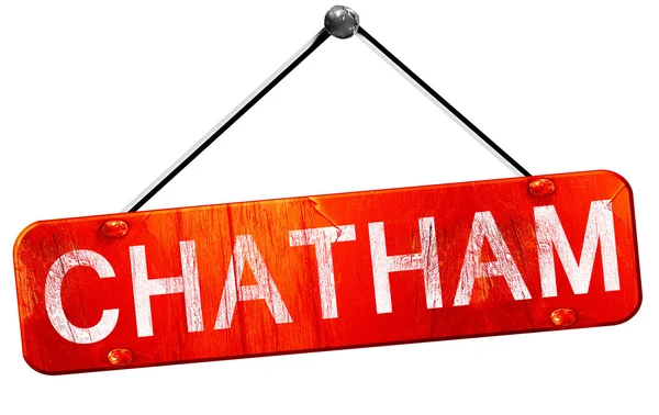Chatham, 3d render, işareti asılı kırmızı
