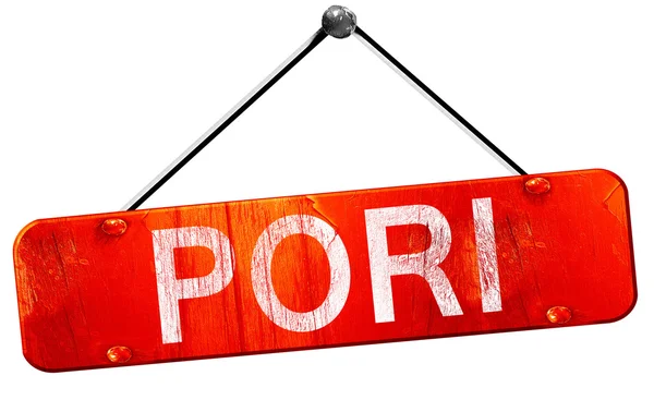 Pori, 3d render, işareti asılı kırmızı