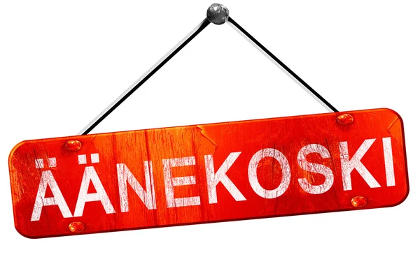 Aanekoski, 3D-Darstellung, ein rotes Hängeschild — Stockfoto
