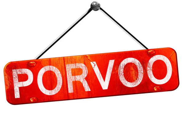 Porvoo, 3d render, işareti asılı kırmızı