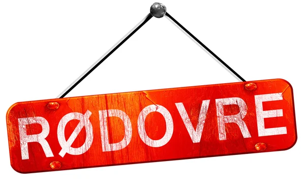Rodovre, 3d render, işareti asılı kırmızı — Stok fotoğraf