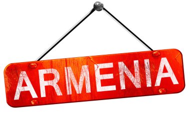 Ermenistan, 3d render, işareti asılı kırmızı