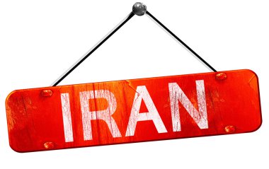 Iran, 3d render, işareti asılı kırmızı