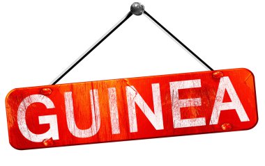 Gine, 3d render, işareti asılı kırmızı