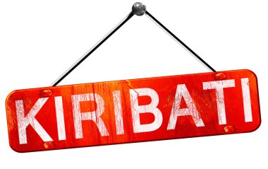 Kiribati, 3d render, işareti asılı kırmızı