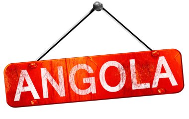 Angola, 3d render, işareti asılı kırmızı