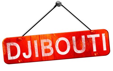 Cibuti, 3d render, işareti asılı kırmızı
