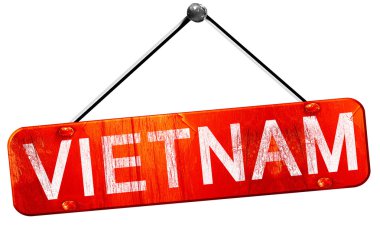 Vietnam, 3d render, işareti asılı kırmızı