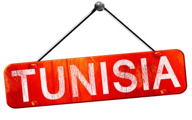 Tunus, 3d render, işareti asılı kırmızı