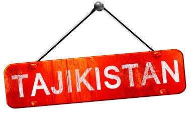 Tacikistan, 3d render, işareti asılı kırmızı