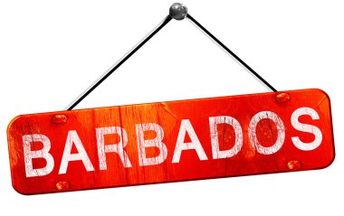 Barbados, 3d render, işareti asılı kırmızı