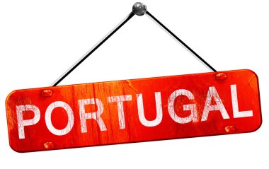 Portekiz, 3d render, işareti asılı kırmızı