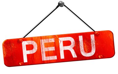 Peru, 3d render, işareti asılı kırmızı