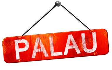 Palau, 3d render, işareti asılı kırmızı