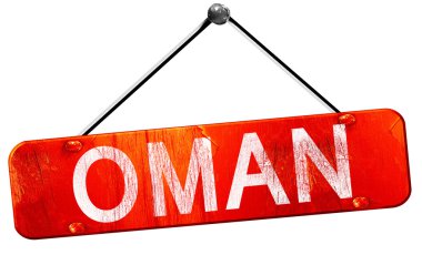 Umman, 3d render, işareti asılı kırmızı