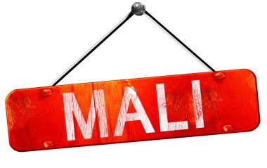 Mali, 3d render, işareti asılı kırmızı