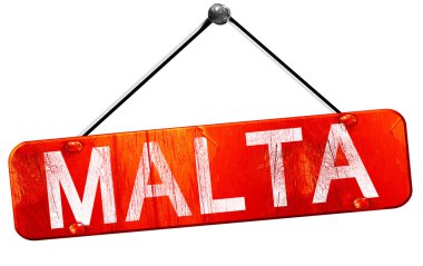 Malta, 3d render, işareti asılı kırmızı