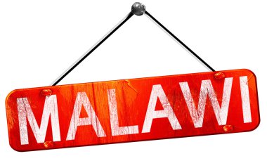 Malavi, 3d render, işareti asılı kırmızı