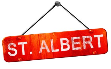St albert, 3d render, işareti asılı kırmızı
