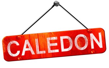 Caledon, 3d render, işareti asılı kırmızı