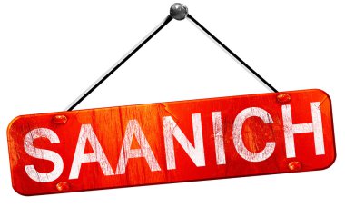 Saanich, 3d render, işareti asılı kırmızı