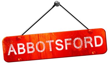 Abbotsford, 3d render, işareti asılı kırmızı