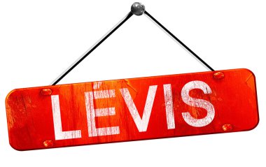 Levis, 3d render, işareti asılı kırmızı