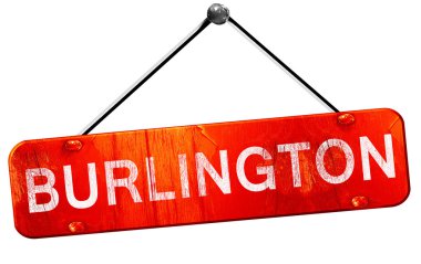 Burlington, 3d render, işareti asılı kırmızı