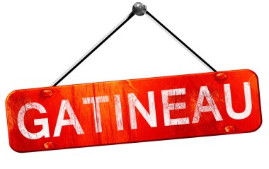 Gatineau, 3d render, işareti asılı kırmızı