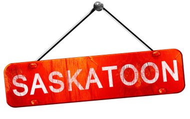 Saskatoon, 3d render, işareti asılı kırmızı