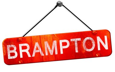 Brampton, 3d render, işareti asılı kırmızı