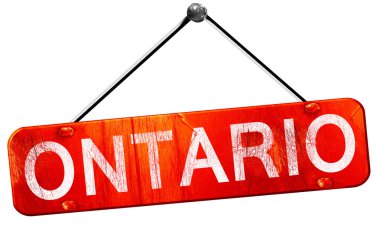 Ontario, 3d render, işareti asılı kırmızı