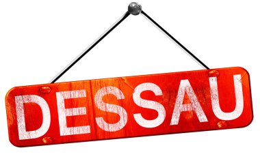 Dessau, 3d render, işareti asılı kırmızı