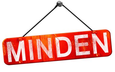 Minden, 3d render, işareti asılı kırmızı