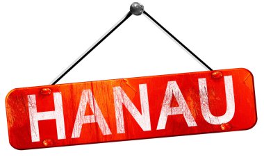 Hanau, 3d render, işareti asılı kırmızı