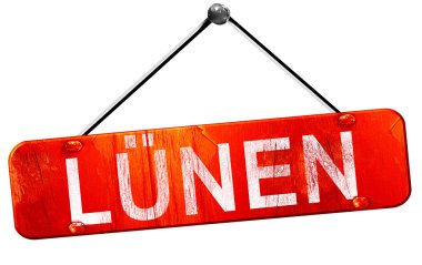 Lunen, 3d render, işareti asılı kırmızı