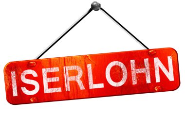 Iserlohn, 3d render, işareti asılı kırmızı