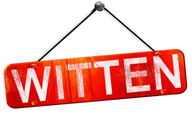 Witten, 3d render, işareti asılı kırmızı