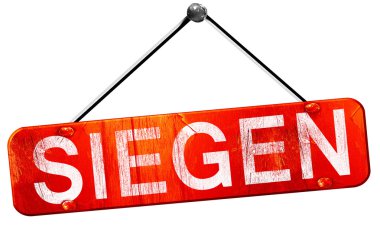 Siegen, 3d render, işareti asılı kırmızı