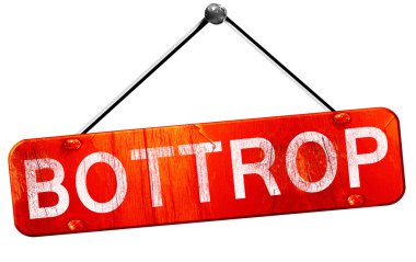 Bottrop, 3d render, işareti asılı kırmızı