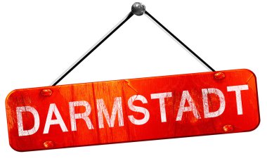 Darmstadt, 3d render, işareti asılı kırmızı