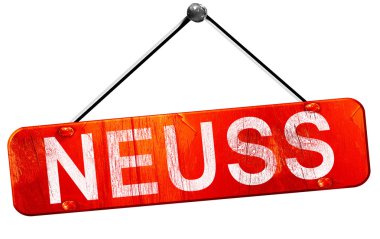 Neuss, 3d render, işareti asılı kırmızı