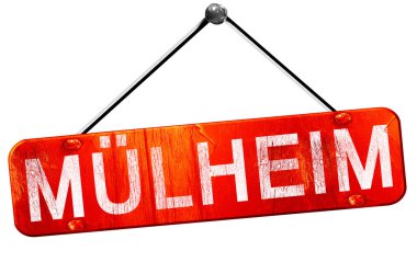 Mulheim, 3d render, işareti asılı kırmızı