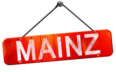 Mainz, 3d render, işareti asılı kırmızı