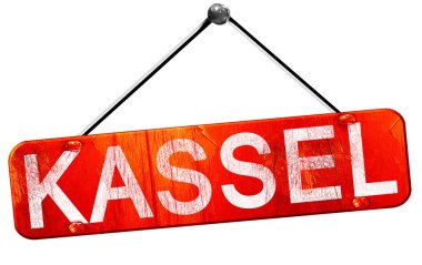 Kassel, 3d render, işareti asılı kırmızı