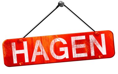 Hagen, 3d render, işareti asılı kırmızı