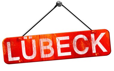 Lubeck, 3d render, işareti asılı kırmızı